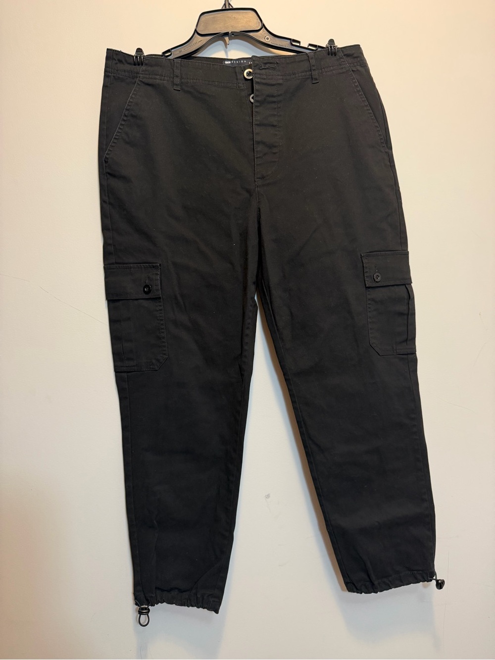 ASOS Black Women's Cargo Capris with Drawcord Hems